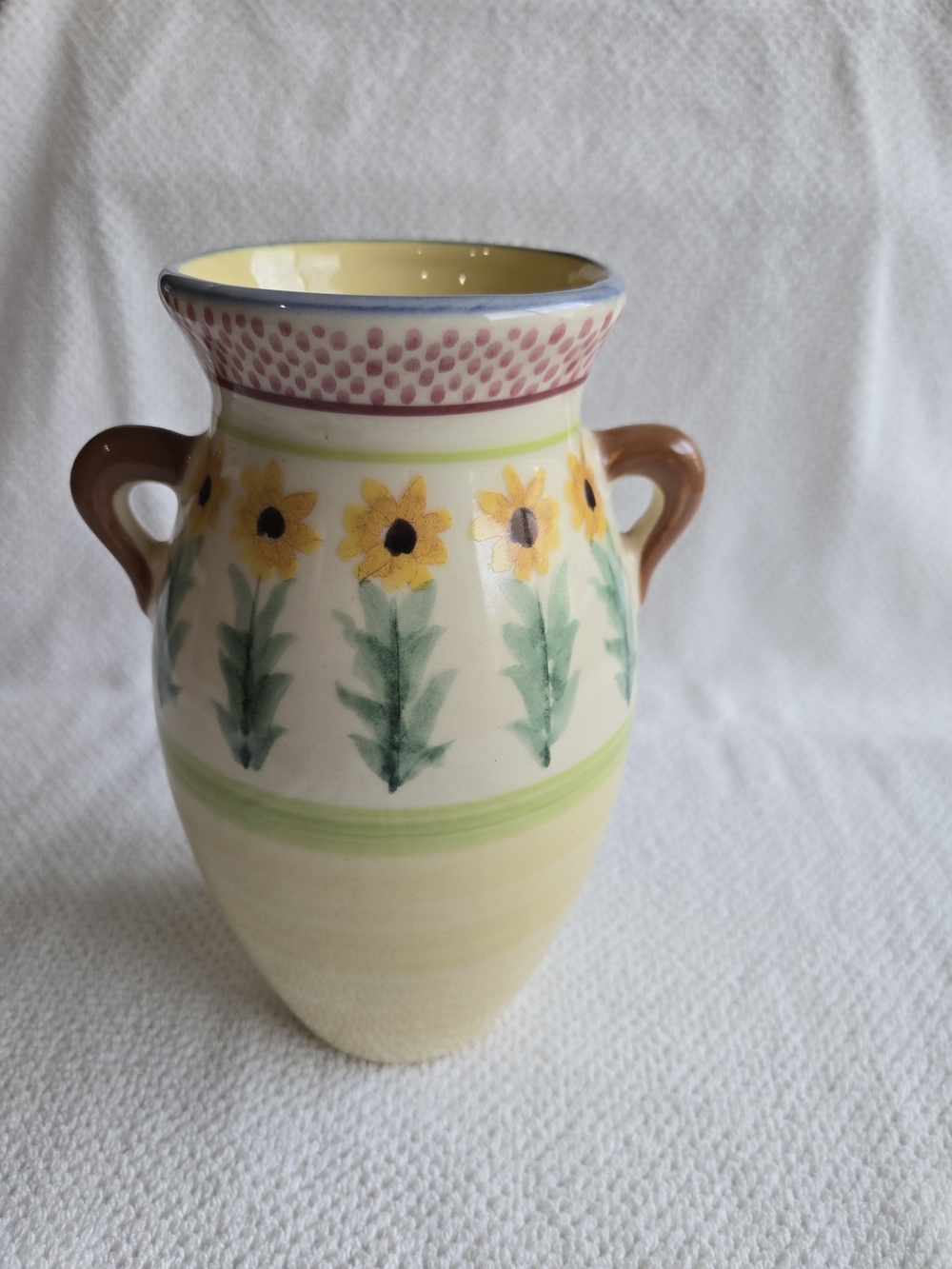 Haeger Painted Sunflower Ceramic Vase - Yellow